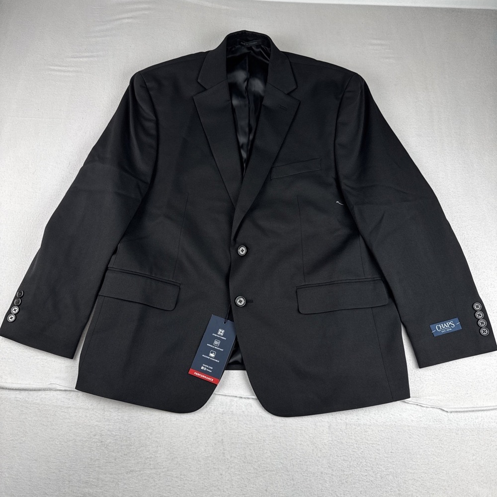 New! Chaps Chisholm Mens Black Performance Blazer 44S Stretch Business office